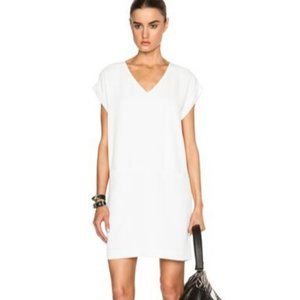 CLEARANCE! VINCE Women's Size XS Ivory Shift Welt Pocket V-Neck Dress Designer